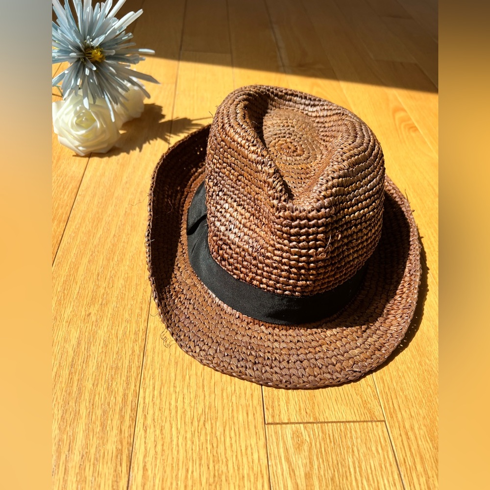 Banana Republic Brown Straw Fedora Hat